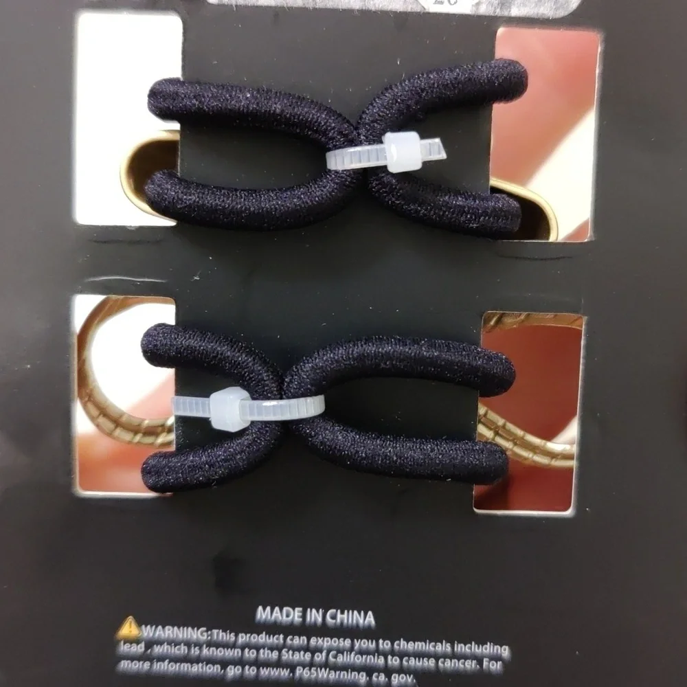 New!Vince Camuto Goldtone Twisted and Bow Hair Ponytail Ties Set Vintage Y2K
